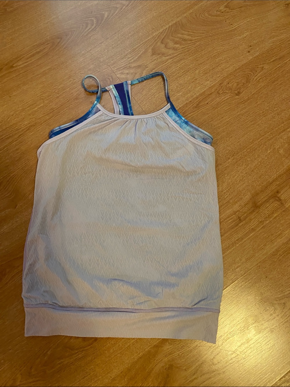 Ivivva Lavender Tank with Blue Patterned Strappy Back